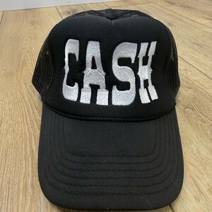 Johnny Cash Otto Trucker Black Hat Embroidery One Size Adjustable